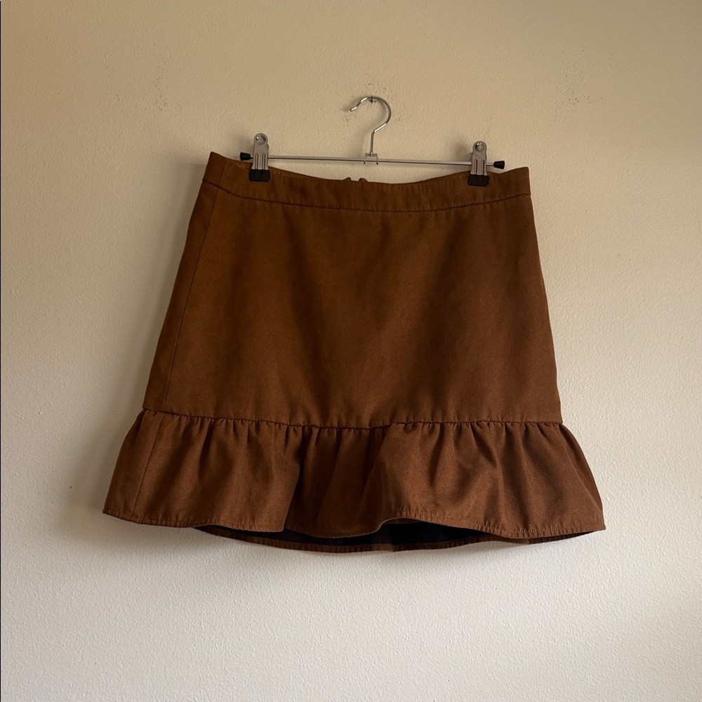 J Crew faux-suede mini skirt